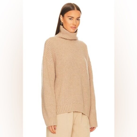 Anine Bing knit sweater wool alpaca Beige Turtleneck jumper neutral minimal XS - Picture 4 of 13